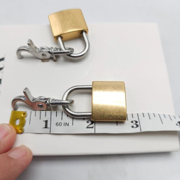 ZARA NEW WOMAN SS24 GOLD SILVER PADLOCK EARRINGS REF:4736/015 * - Picture 5 of 5